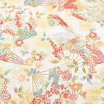 Cotton slub satin printed fabric Fan - nomura tailor