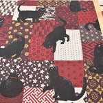 Cotton Dobby Fabric  - Japanese Patchwork Cat Pattern - nomura tailor