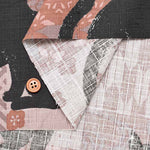 Cotton Dobby Fabric  - Japanese Patchwork Cat Pattern - nomura tailor