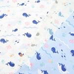 Cotton Double Gauze Fabric - Whale - nomura tailor