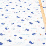 Cotton Double Gauze Fabric - Whale - nomura tailor