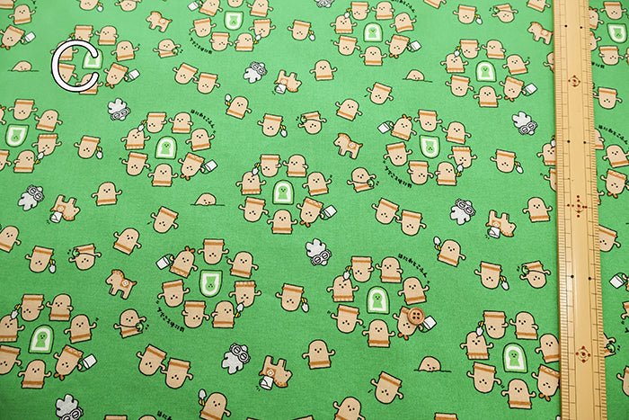 Cotton Muslin Printed Fabric - Haniwa and Kofun - nomura tailor