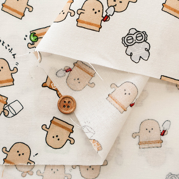 Cotton Muslin Printed Fabric - Haniwa and Kofun - nomura tailor