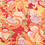Cotton Slub Satin Print Fabric - Phoenix - nomura tailor