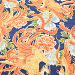 Cotton Slub Satin Print Fabric - Phoenix - nomura tailor