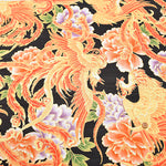 Cotton Slub Satin Print Fabric - Phoenix - nomura tailor