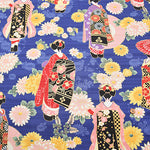 Cotton Slub Satin Print Fabric - Maiko (Apprentice geisha) - nomura tailor