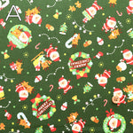 Cotton Scare Printed Fabric - Santa Claus - nomura tailor