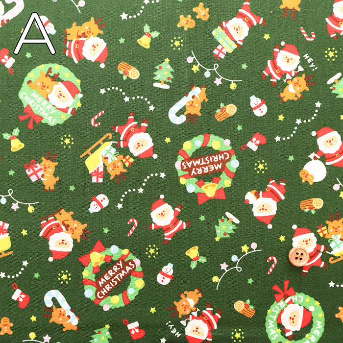 Cotton Scare Printed Fabric - Santa Claus - nomura tailor