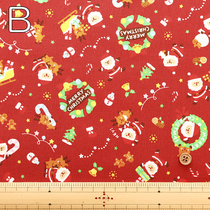 Cotton Scare Printed Fabric - Santa Claus - nomura tailor