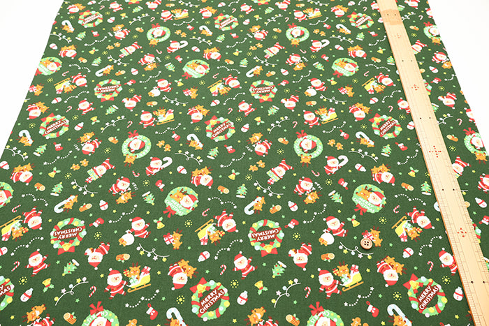 Cotton Scare Printed Fabric - Santa Claus - nomura tailor