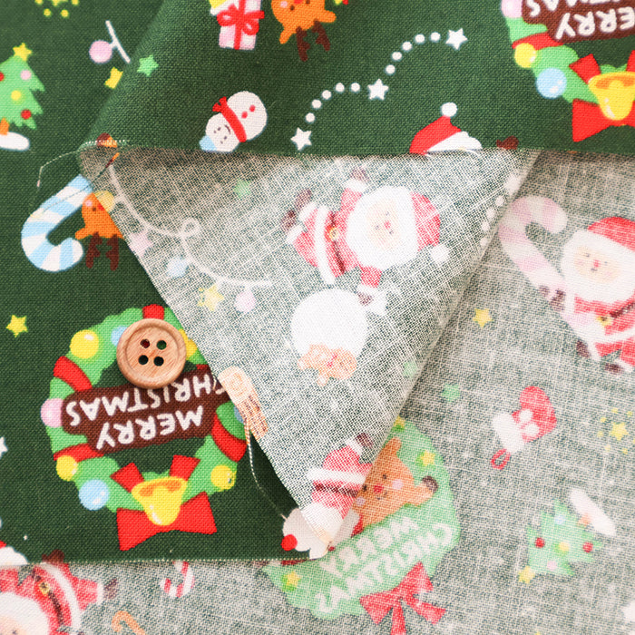 Cotton Scare Printed Fabric - Santa Claus - nomura tailor