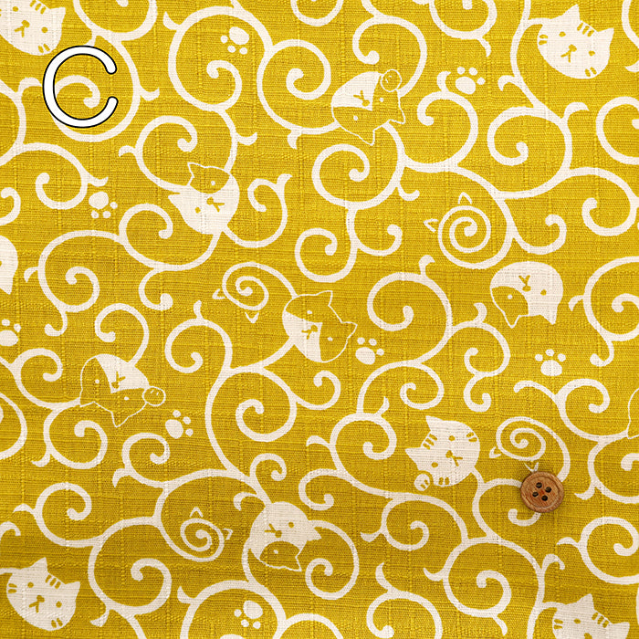 Cotton Dobby Fabric - Arabesque Cat - nomura tailor