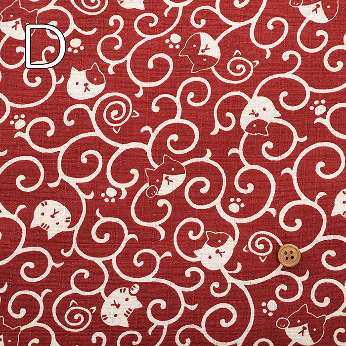 Cotton Dobby Fabric - Arabesque Cat - nomura tailor