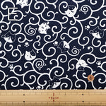 Cotton Dobby Fabric - Arabesque Cat - nomura tailor