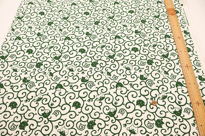 Cotton Dobby Fabric - Arabesque Cat - nomura tailor