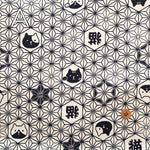 Cotton Dobby Fabric - Hemp Leaf Cat - nomura tailor