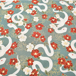 Cotton Muslin Fabric - White Snake - nomura tailor