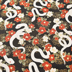 Cotton Muslin Fabric - White Snake - nomura tailor