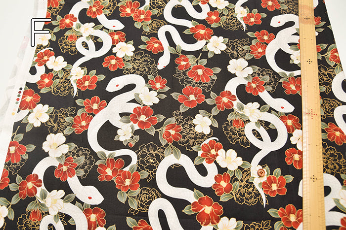 Cotton Muslin Fabric - White Snake - nomura tailor