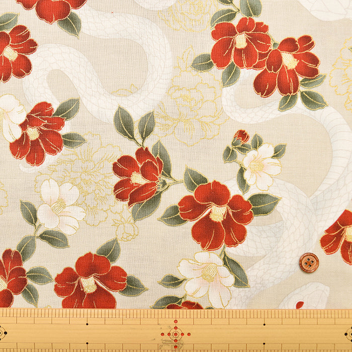 Cotton Muslin Fabric - White Snake - nomura tailor
