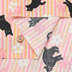 Cotton muslin Print Fabric - Blooming Orchids - Cherry Blossoms, and Cat - nomura tailor