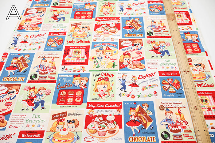 Cotton Shirting Fabric - Quilt Gate Sweets Rock’n’Roll - nomura tailor