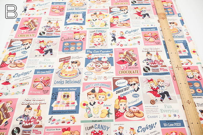 Cotton Shirting Fabric - Quilt Gate Sweets Rock’n’Roll - nomura tailor