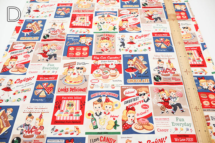 Cotton Shirting Fabric - Quilt Gate Sweets Rock’n’Roll - nomura tailor
