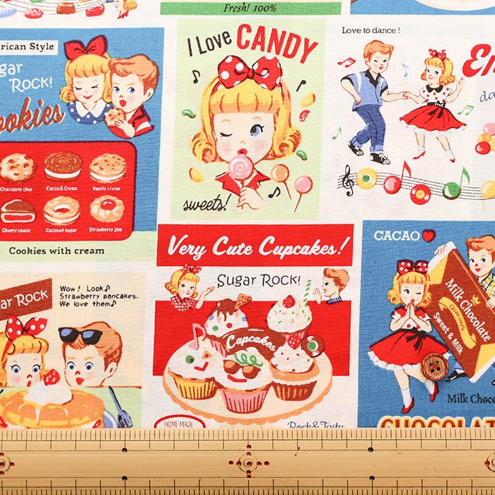 Cotton Shirting Fabric - Quilt Gate Sweets Rock’n’Roll - nomura tailor