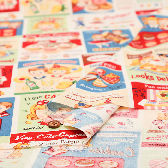 Cotton Shirting Fabric - Quilt Gate Sweets Rock’n’Roll - nomura tailor