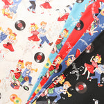 Cotton Shirting Fabric - Quilt Gate Love Rockabilly - nomura tailor