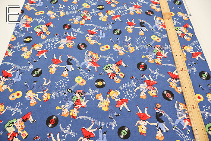 Cotton Shirting Fabric - Quilt Gate Love Rockabilly - nomura tailor