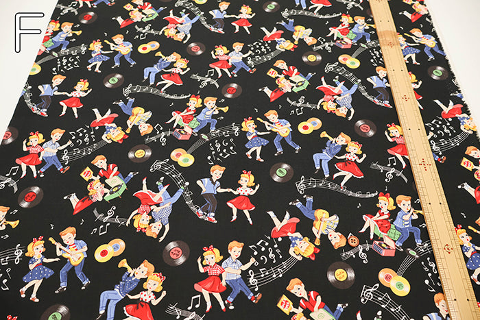 Cotton Shirting Fabric - Quilt Gate Love Rockabilly - nomura tailor