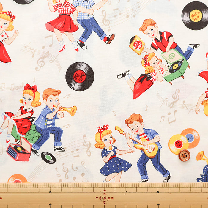 Cotton Shirting Fabric - Quilt Gate Love Rockabilly - nomura tailor