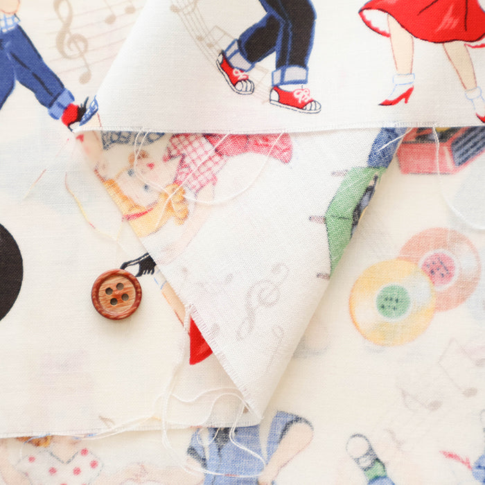 Cotton Shirting Fabric - Quilt Gate Love Rockabilly - nomura tailor