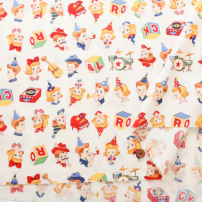 Cotton Shirting Fabric - Quilt Gate Music Party - nomura tailor