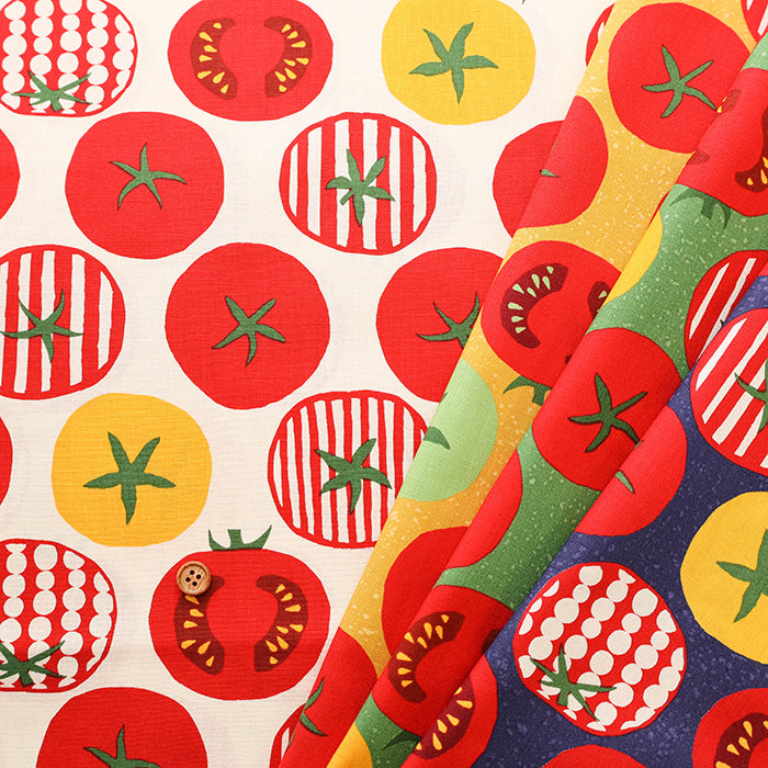 Cotton Muslin printed Fabric un/no - Tomato - nomura tailor