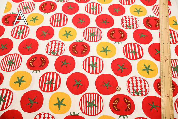 Cotton Muslin printed Fabric un/no - Tomato - nomura tailor