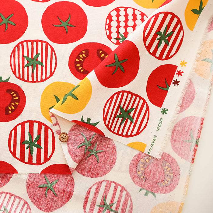 Cotton Muslin printed Fabric un/no - Tomato - nomura tailor