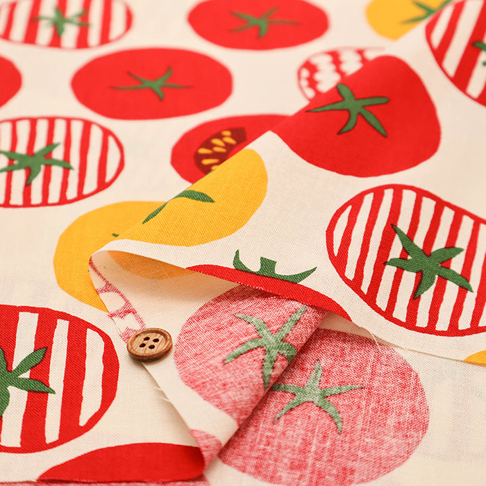 Cotton Muslin printed Fabric un/no - Tomato - nomura tailor