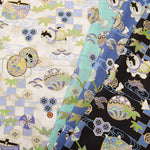 Cotton Crepe(Chirimen) Embossed Fabric - Dog - nomura tailor