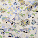 Cotton Crepe(Chirimen) Embossed Fabric - Dog - nomura tailor
