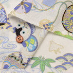 Cotton Crepe(Chirimen) Embossed Fabric - Dog - nomura tailor