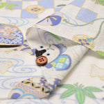 Cotton Crepe(Chirimen) Embossed Fabric - Dog - nomura tailor