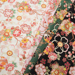 Cotton Crepe(Chirimen) Embossed Fabric - Blossom - nomura tailor