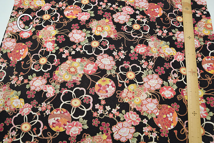 Cotton Crepe(Chirimen) Embossed Fabric - Blossom - nomura tailor