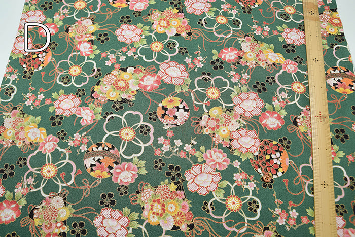 Cotton Crepe(Chirimen) Embossed Fabric - Blossom - nomura tailor