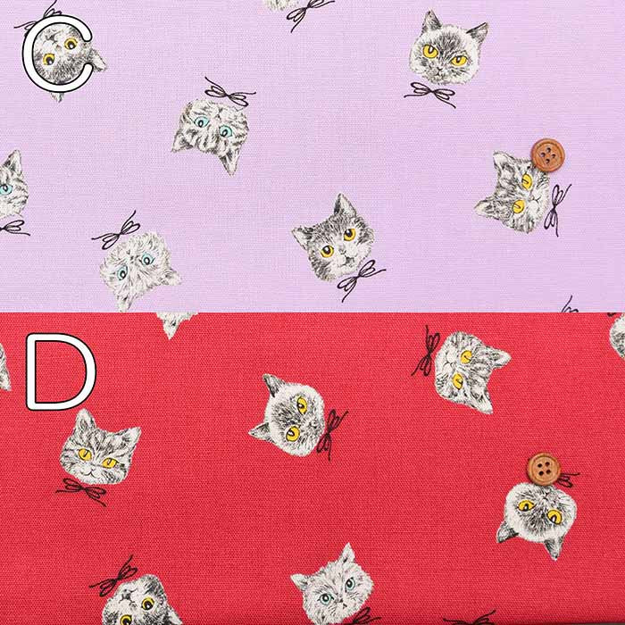 Cotton Oxford Fabric - Ribbon cat - nomura tailor