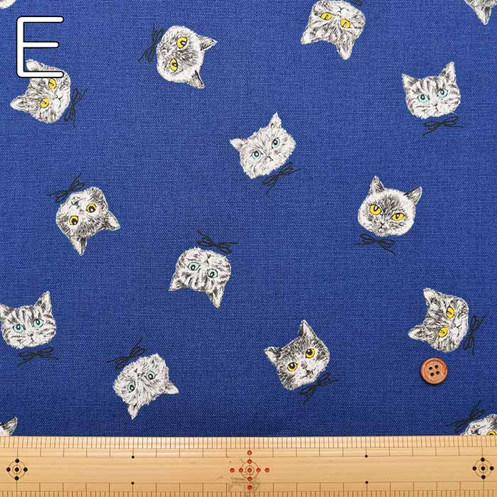 Cotton Oxford Fabric - Ribbon cat - nomura tailor